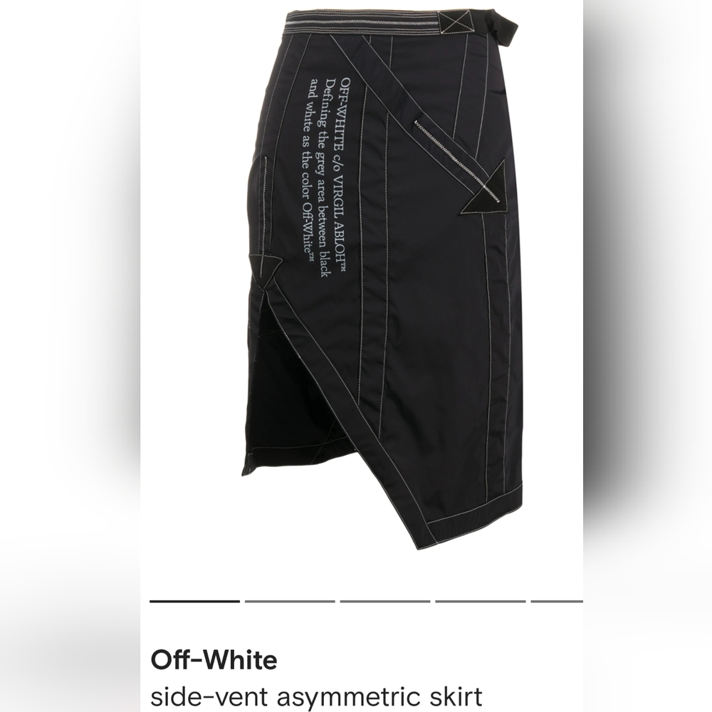 Off-White Black Women's Skirt With Contrast Stitching. - Picture 2 of 14